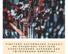 Основания аннулирования лицензии на розничную торговлю алкогольными напитками или табачными изделиями